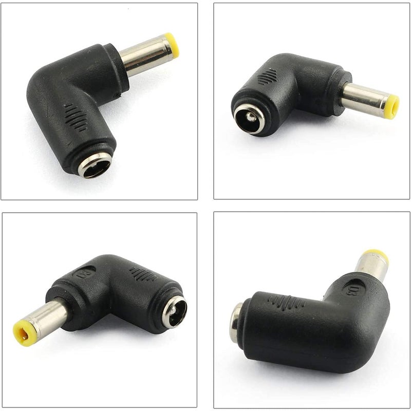 Longdex 4pcs 90 Degree 5.52.1 Mm Male Jack to 5.52.5MM Female Plug Right Angle L Shaped DC Power Connector Adapter for Laptop - Image 4